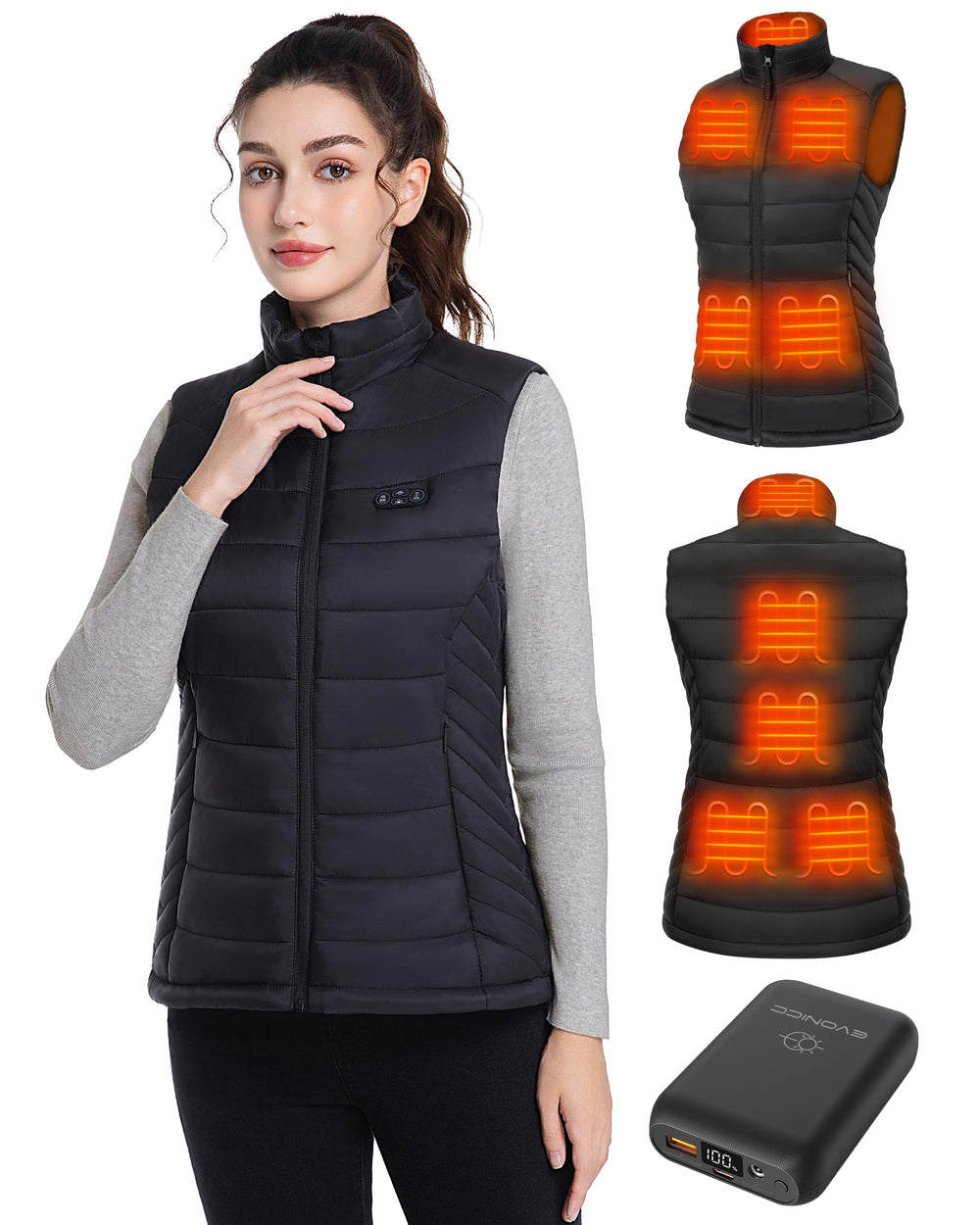 Evonicc heated vest with battery pack for extended warmth during outdoor work