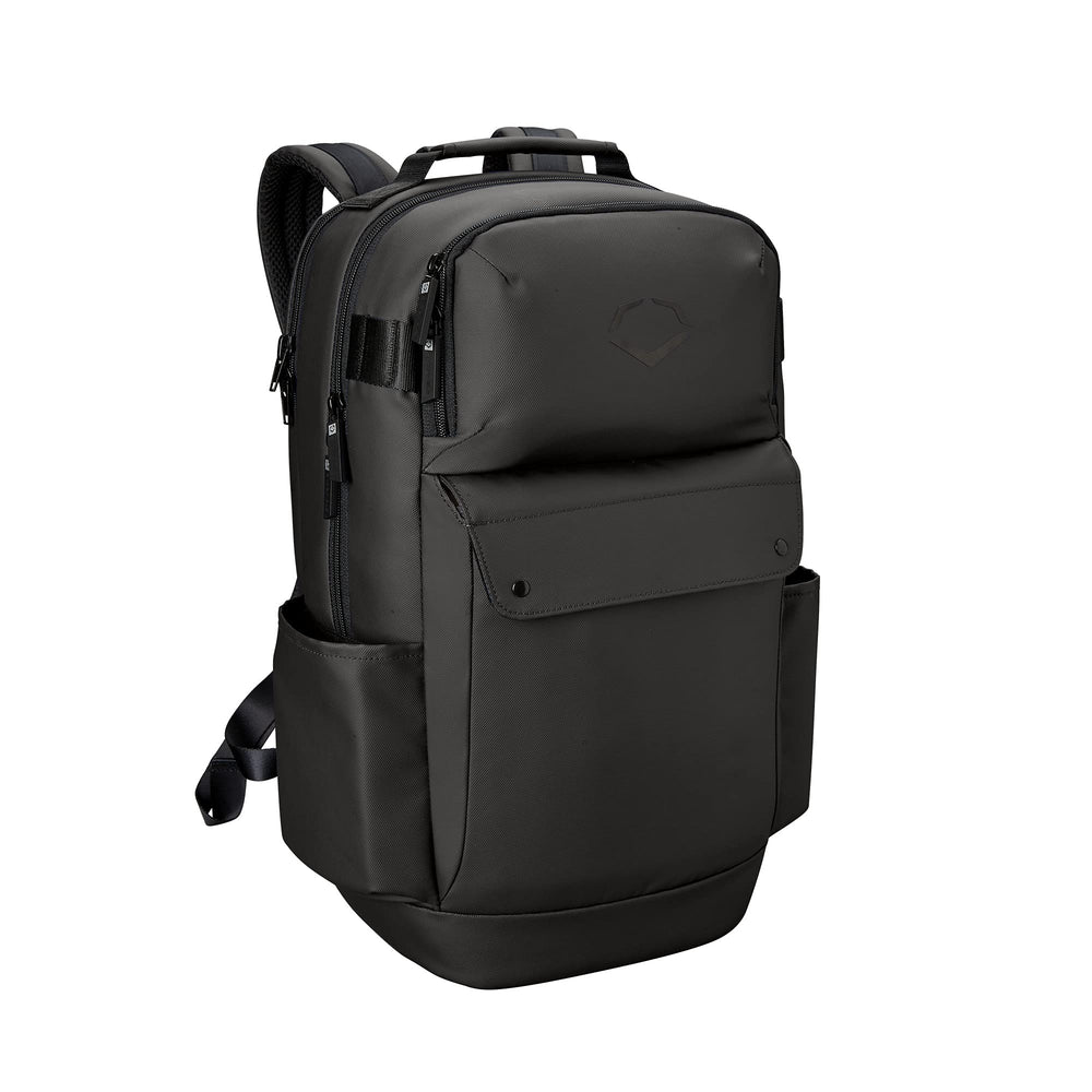 EvoShield Exec Backpack black front view with padded laptop compartment for commuting.