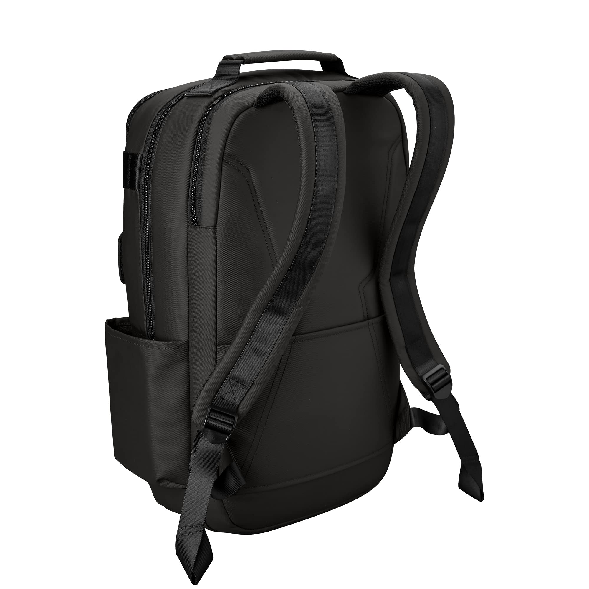 EvoShield Exec Backpack black tablet compartment with divider and pen loop for organization.