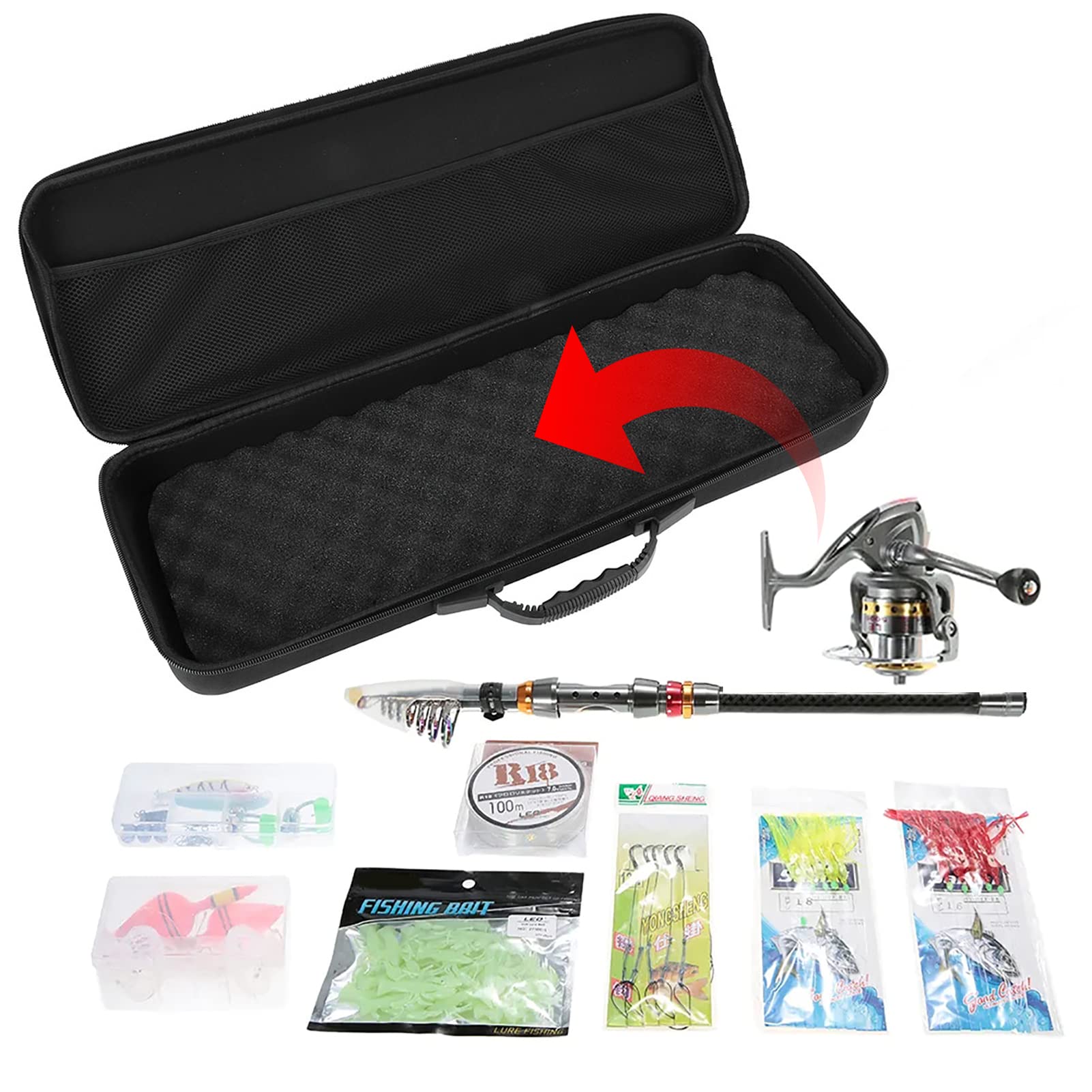 EVTSCAN black design blends style with practical tackle storage.