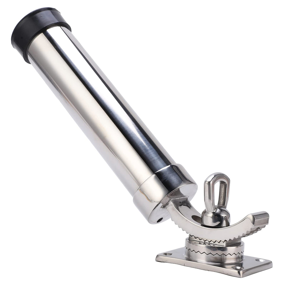 EVTSCAN rod holder in use on a boat, securing gear on deck.