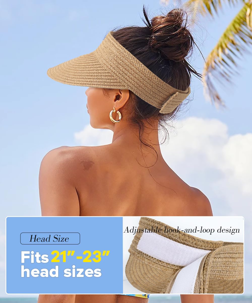 Adjustable Velcro strap for secure fit on women's sun visor