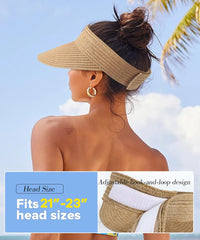 Adjustable Velcro strap for secure fit on women's sun visor