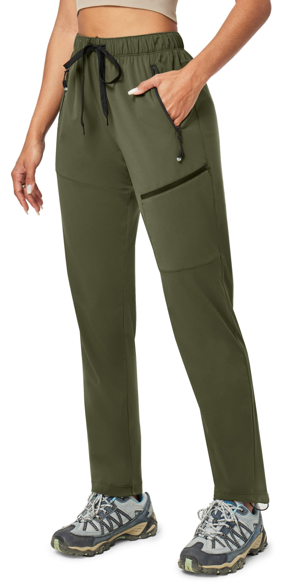 Ewedoos hiking pants for women front zippered pockets for secure storage on trails