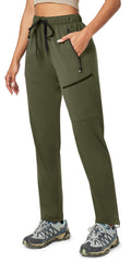 Ewedoos hiking pants for women front zippered pockets for secure storage on trails