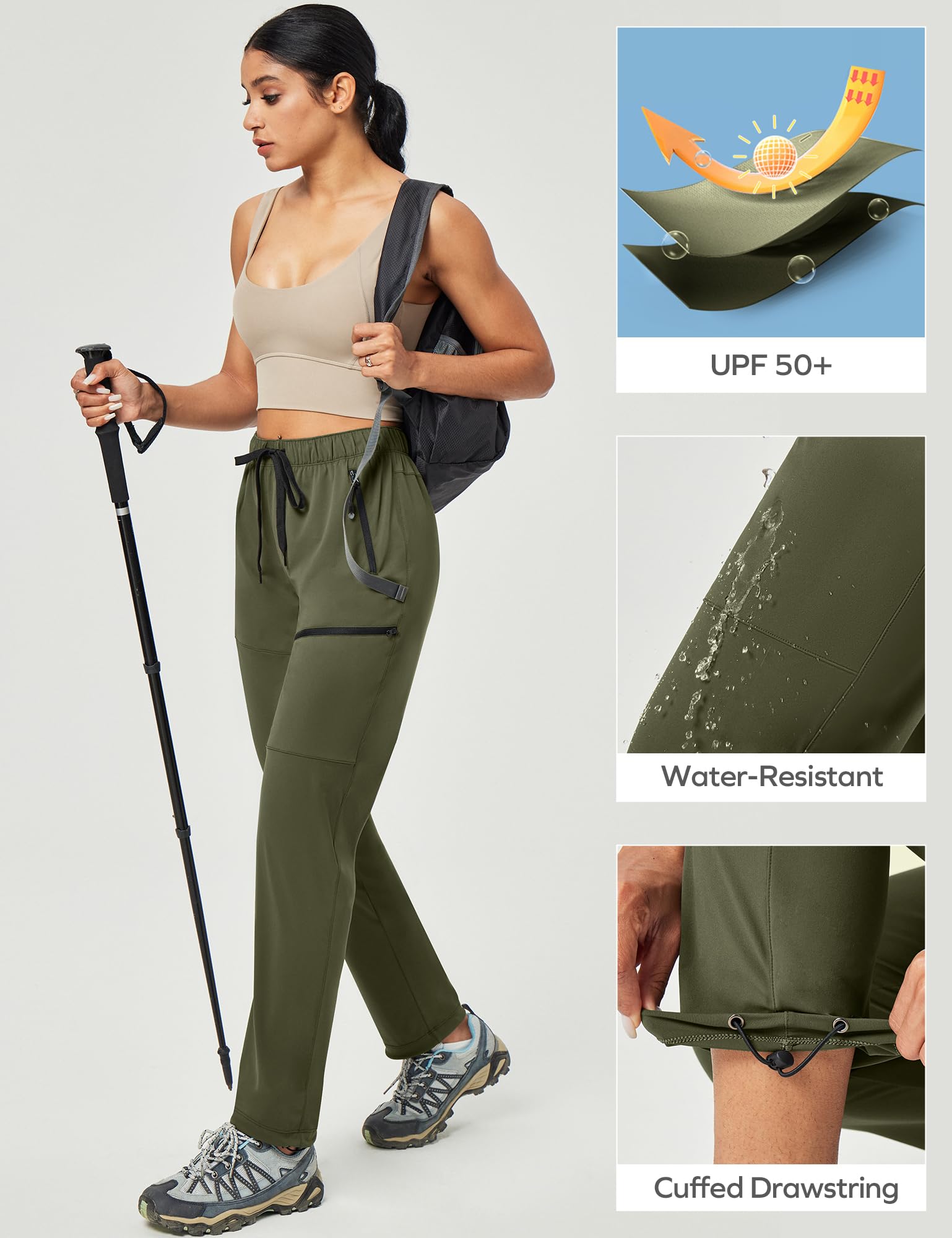 Ewedoos hiking pants for women side zip cargo pockets ideal for quick-access gear