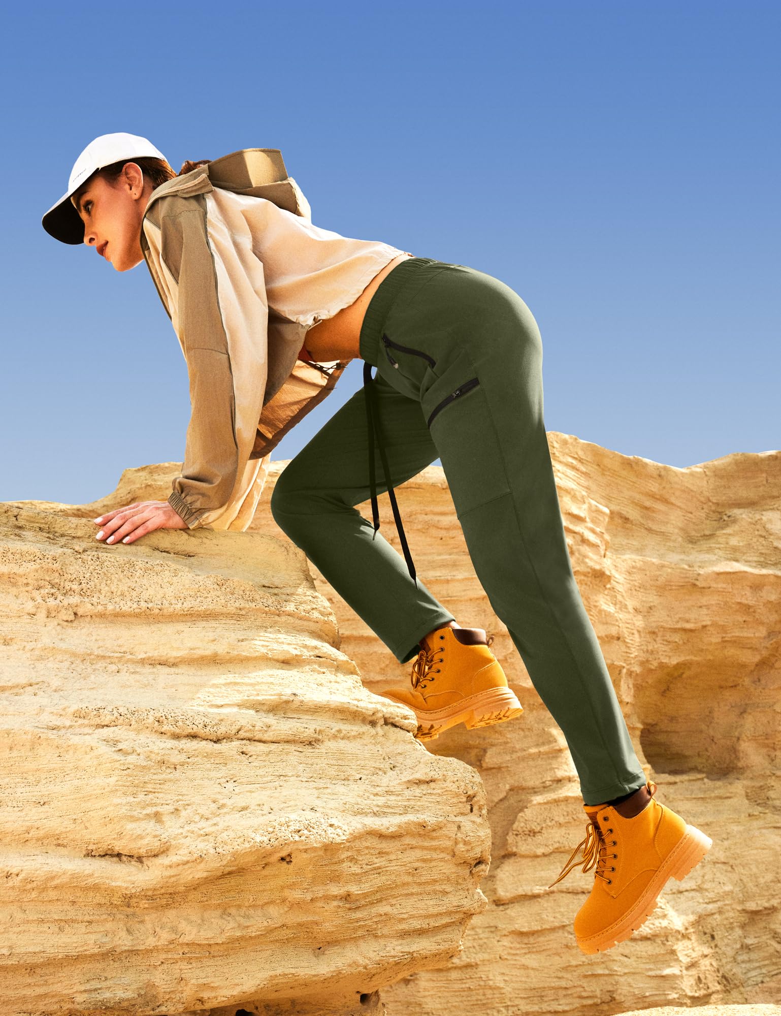 Ewedoos hiking pants for women stretch fabric enables flexible movement on rugged hikes