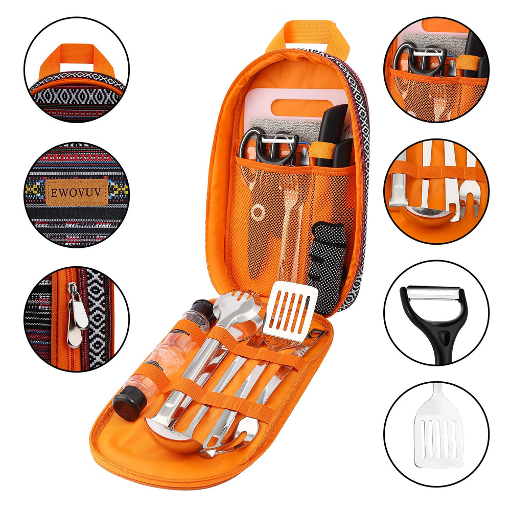 EWOVUV camping utensils set non-slip gloves boost grip during outdoor cooking