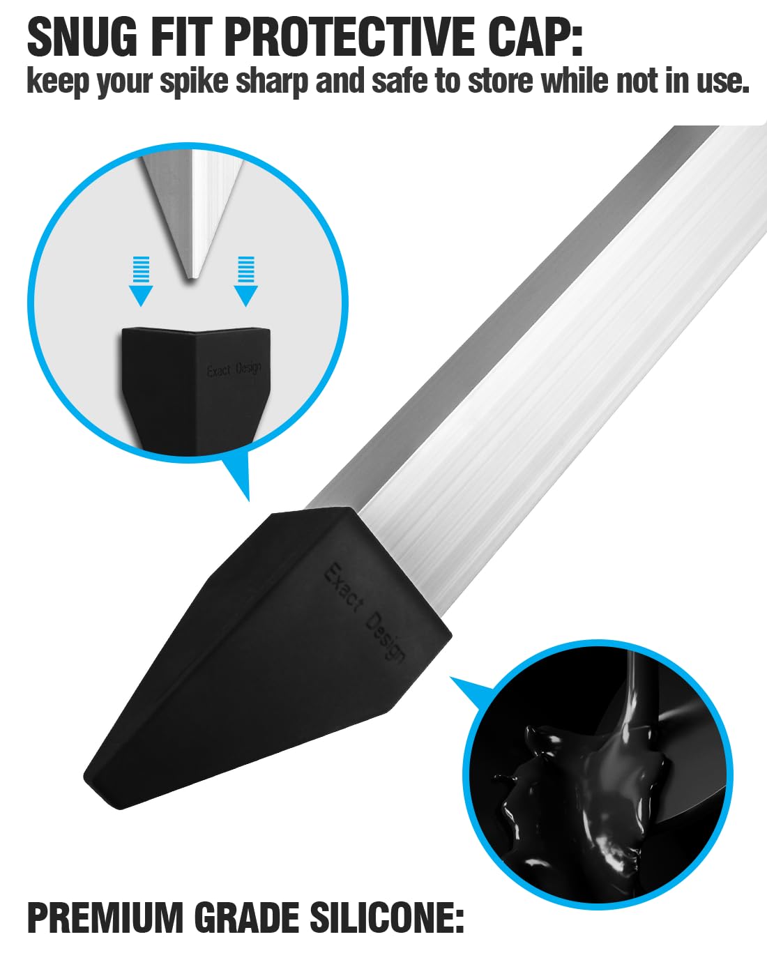 Two-part spike assembly shown for easy installation