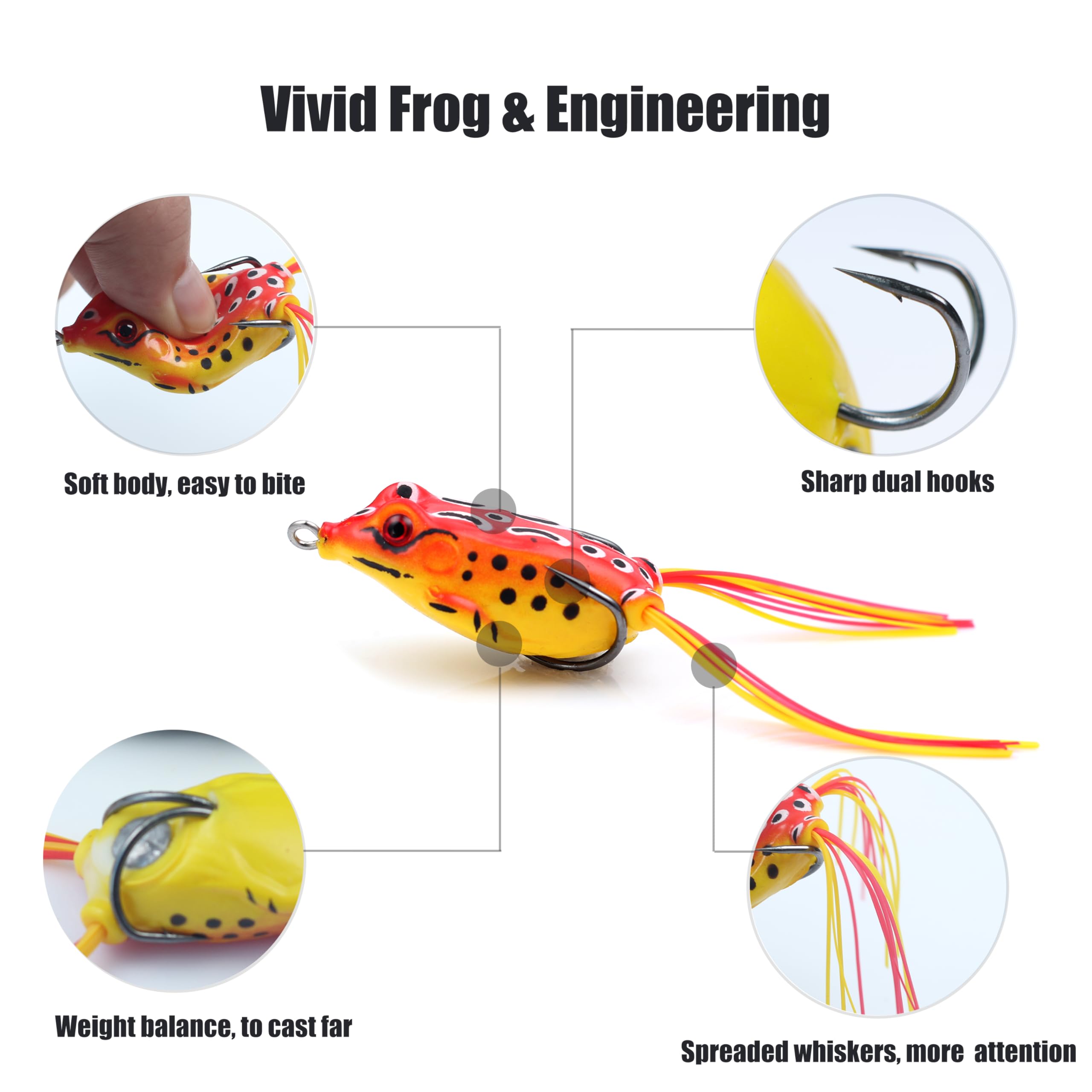 EXAURAFELIS topwater frog lure - large Ray frog with yellow belly