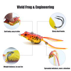 EXAURAFELIS topwater frog lure - large Ray frog with yellow belly