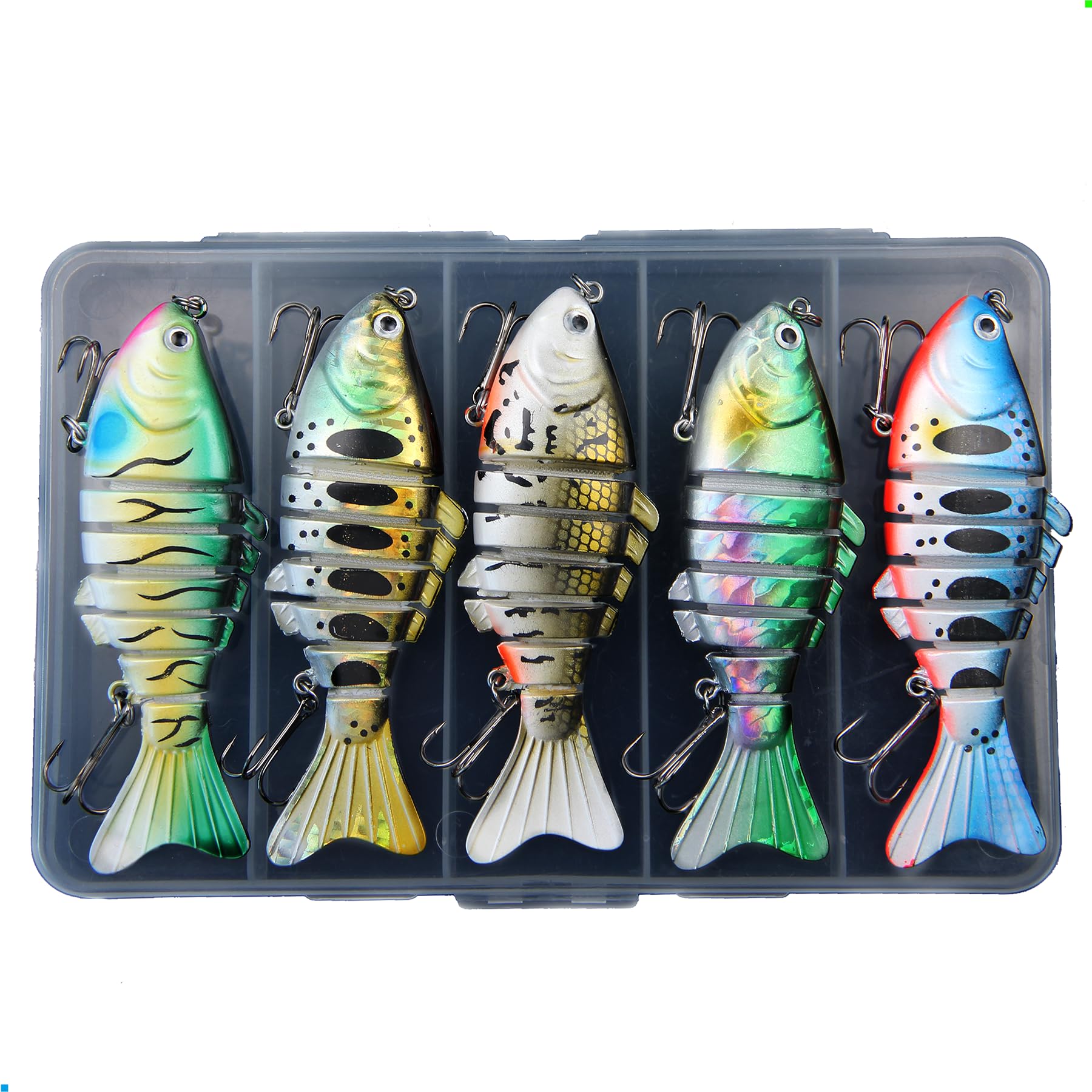 EXAURAFELIS 5-piece swimbaits set – 7-segment multi-jointed bodies