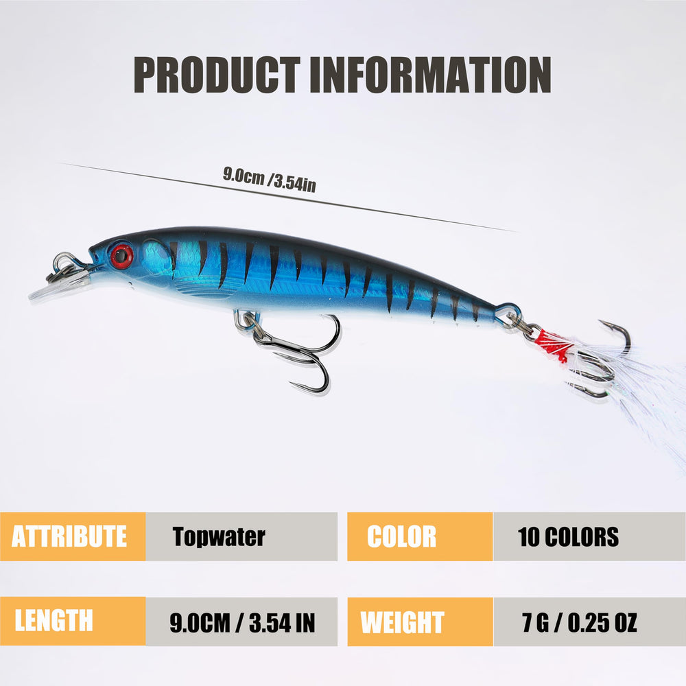EXAURAFELIS Minnow lure with two sharp barbed treble hooks