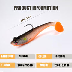 Soft lure head designed for realistic action