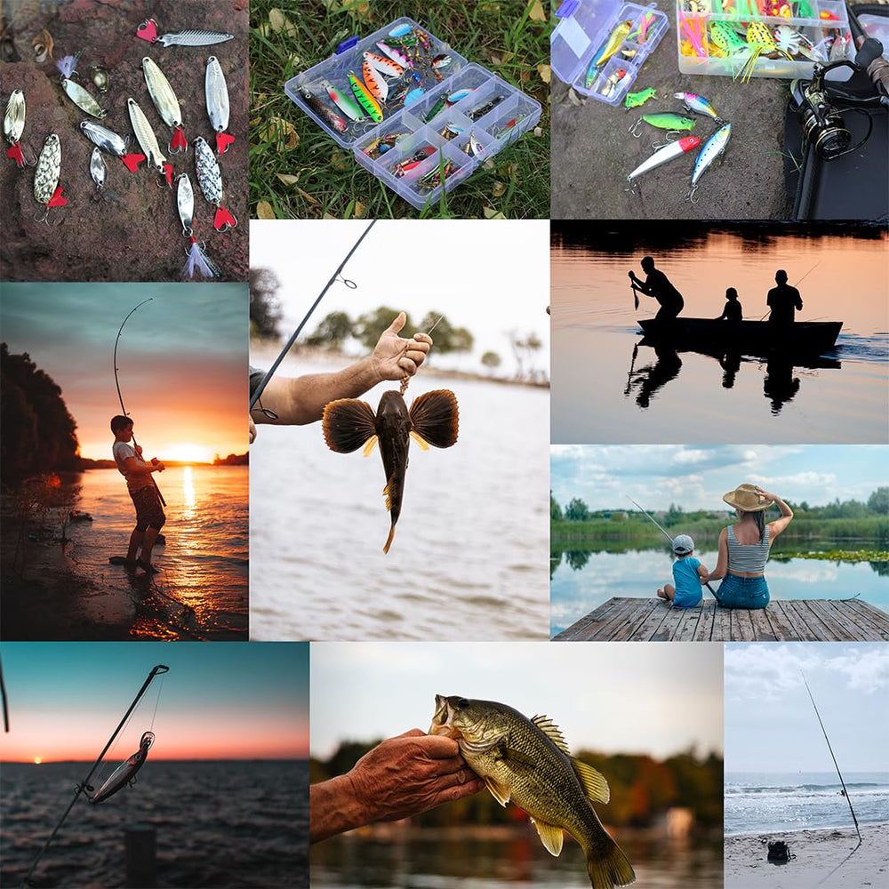 Complete 10-piece lure kit with tackle box