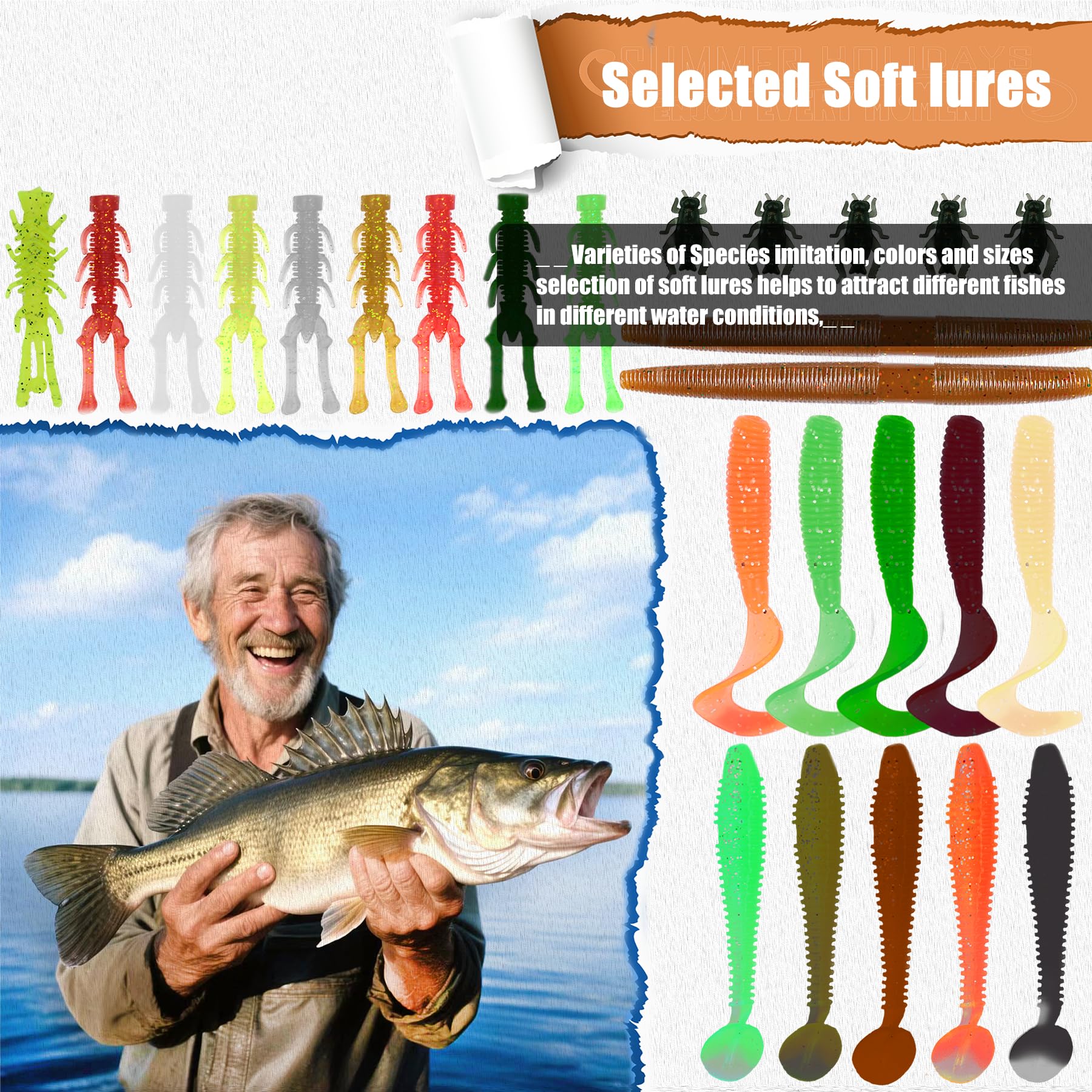 Two-layer portable tackle box dimensions 21cm x 12cm x 6.5cm