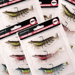 Lifelike shrimp swimbait action underwater