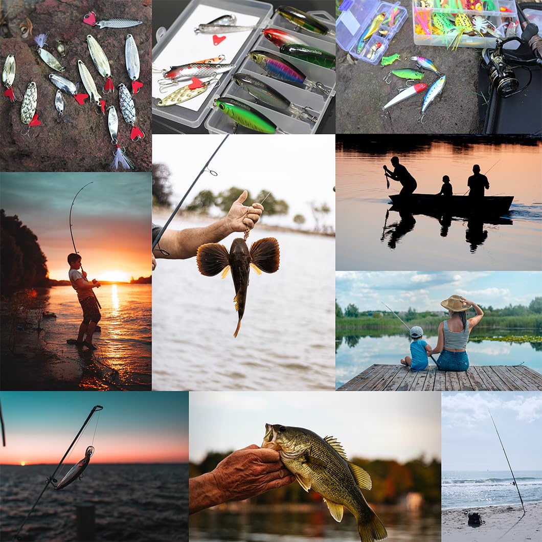  Seven lures arranged to showcase set variety and packaging