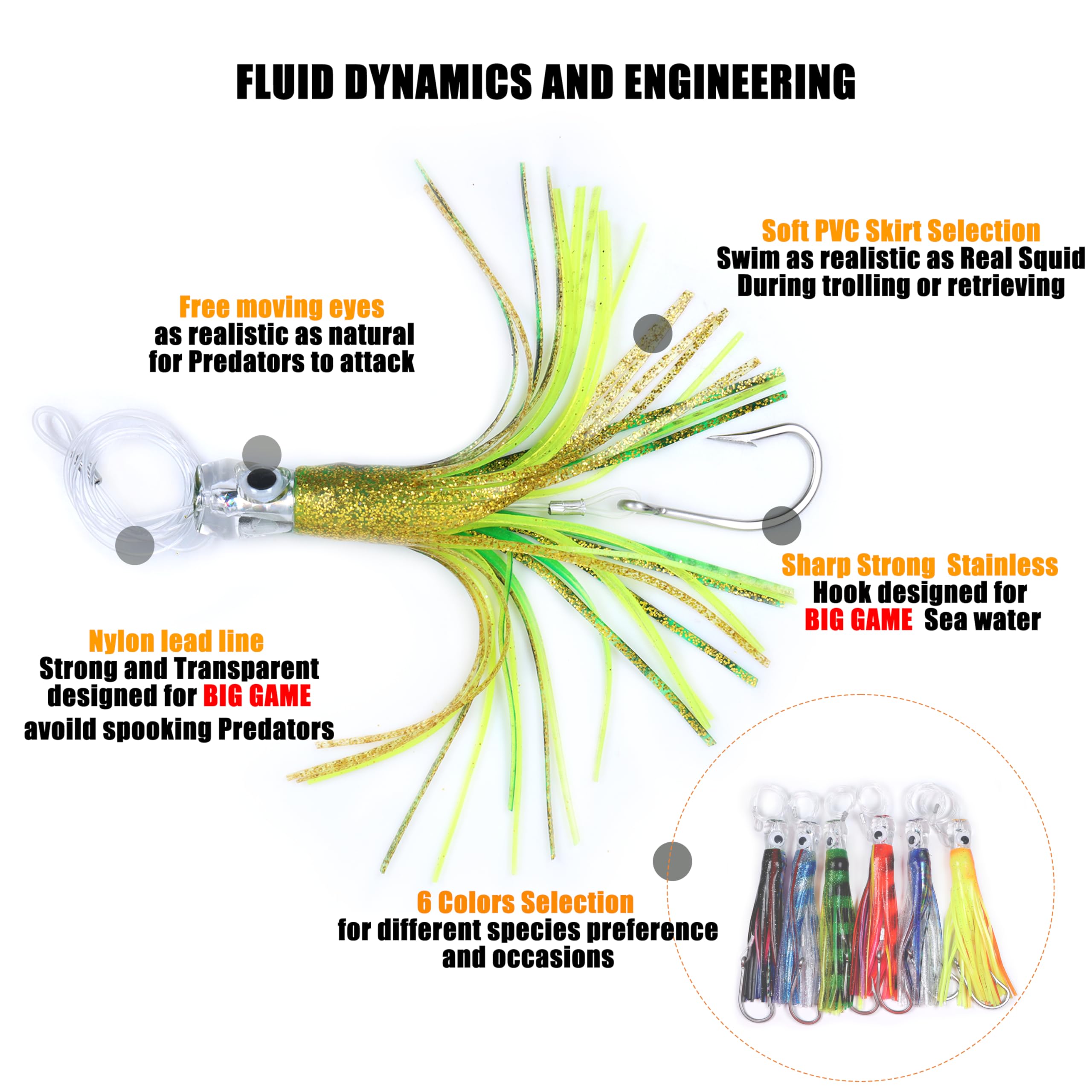 EXAURAFELIS 6.5-Inch Trolling Lure Kit - color option 3