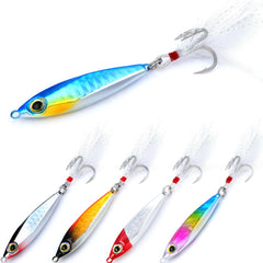 EXAURAFELIS jigging lure set with five bright 8 cm metal lures