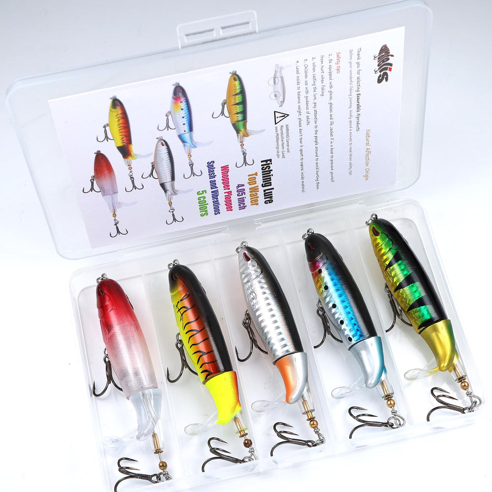 Floating pencil bass bait lures ready for fishing
