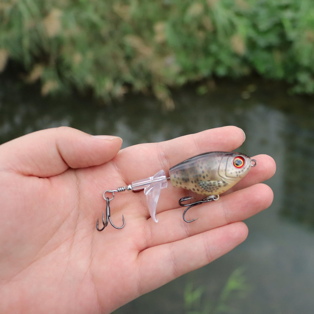 Pike and perch attracted by topwater Whopper Plopper