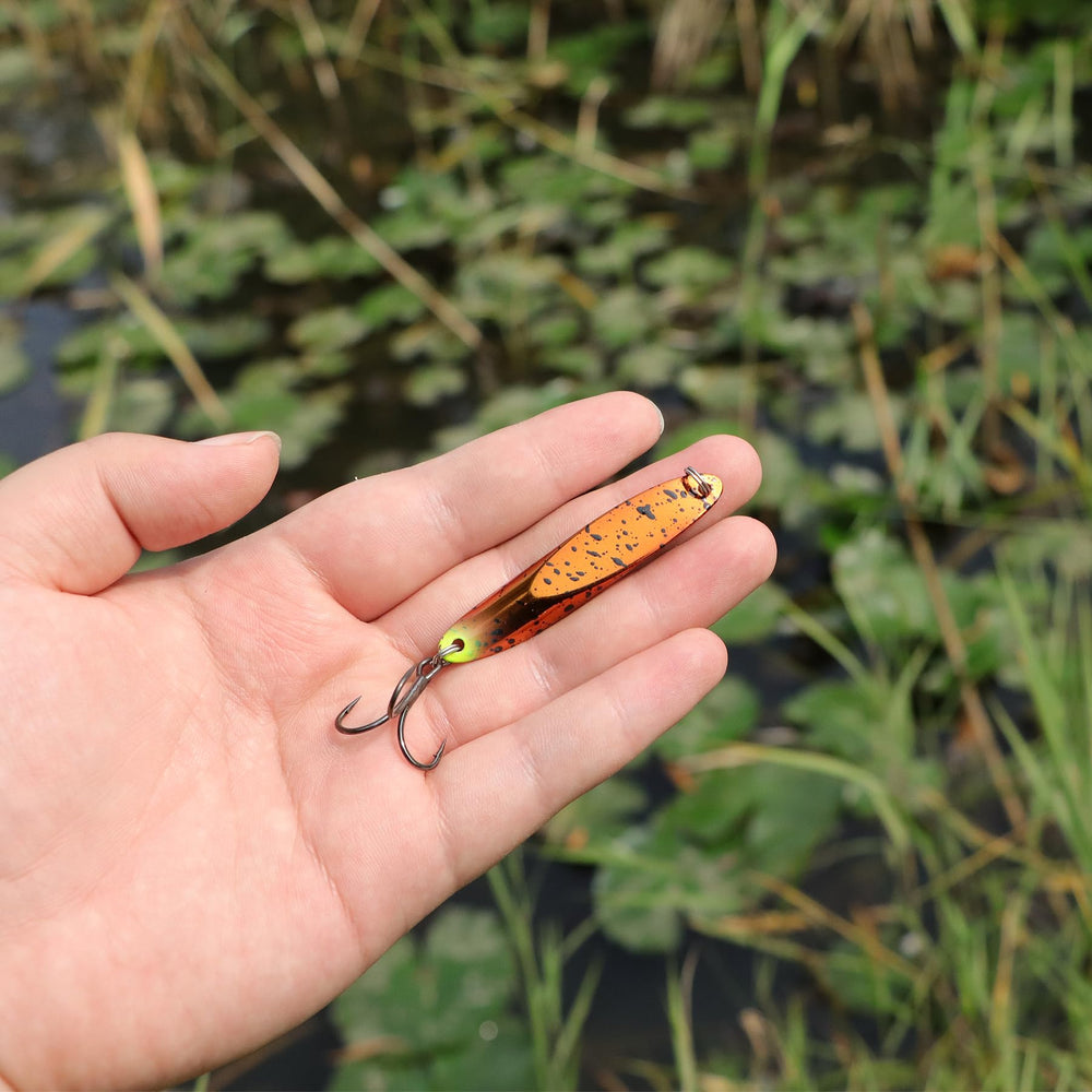 Lures shown for saltwater and freshwater fishing