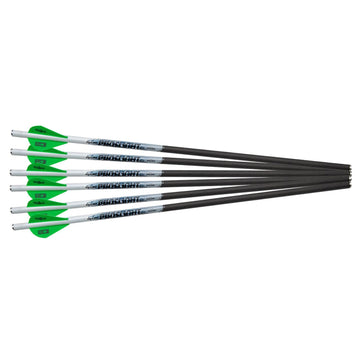 Excalibur ProFlight arrows 16.5 inch pack with white cresting aiding shot placement.