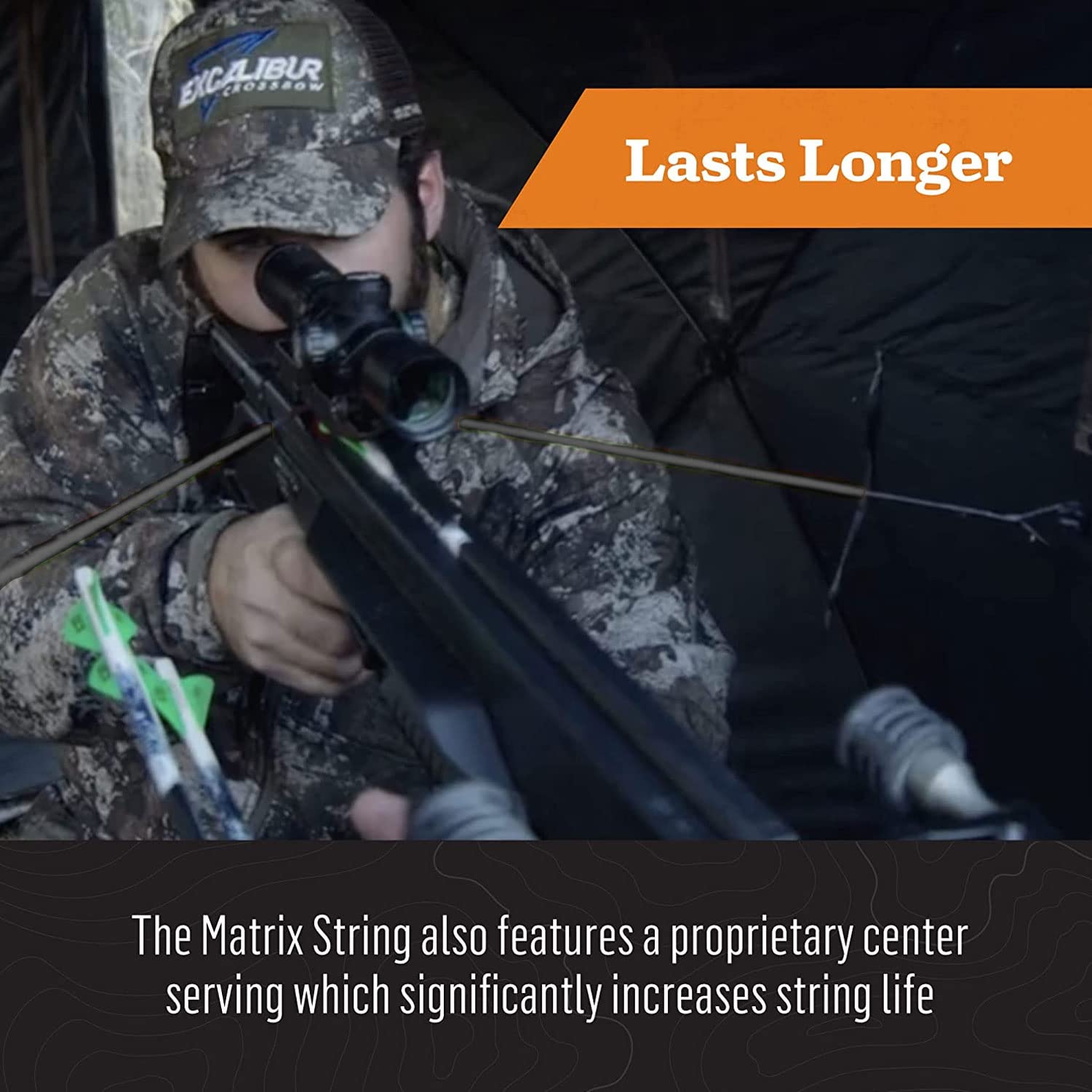 Excalibur DynaFlight 97 material close-up—maximized speed and creep reduction