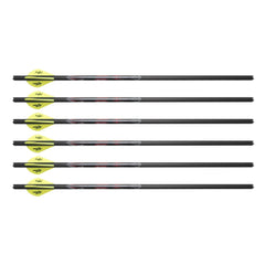 Excalibur Quill 16.5-inch carbon arrows in flight illustration for precise target engagement.