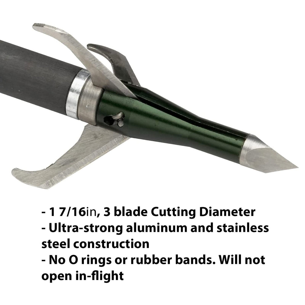 Excalibur X-Act broadhead blade deployment illustrating Clip-Loc system for reliable action.