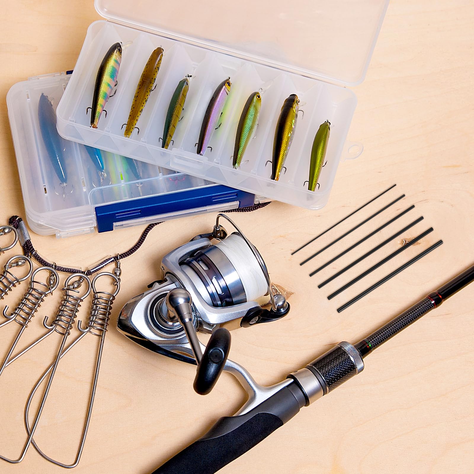 Portable EXCEART six-piece kit for anglers on the go