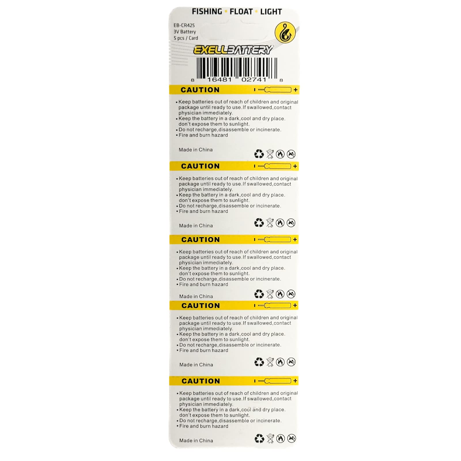 Exell CR425 battery powering floats for visibility