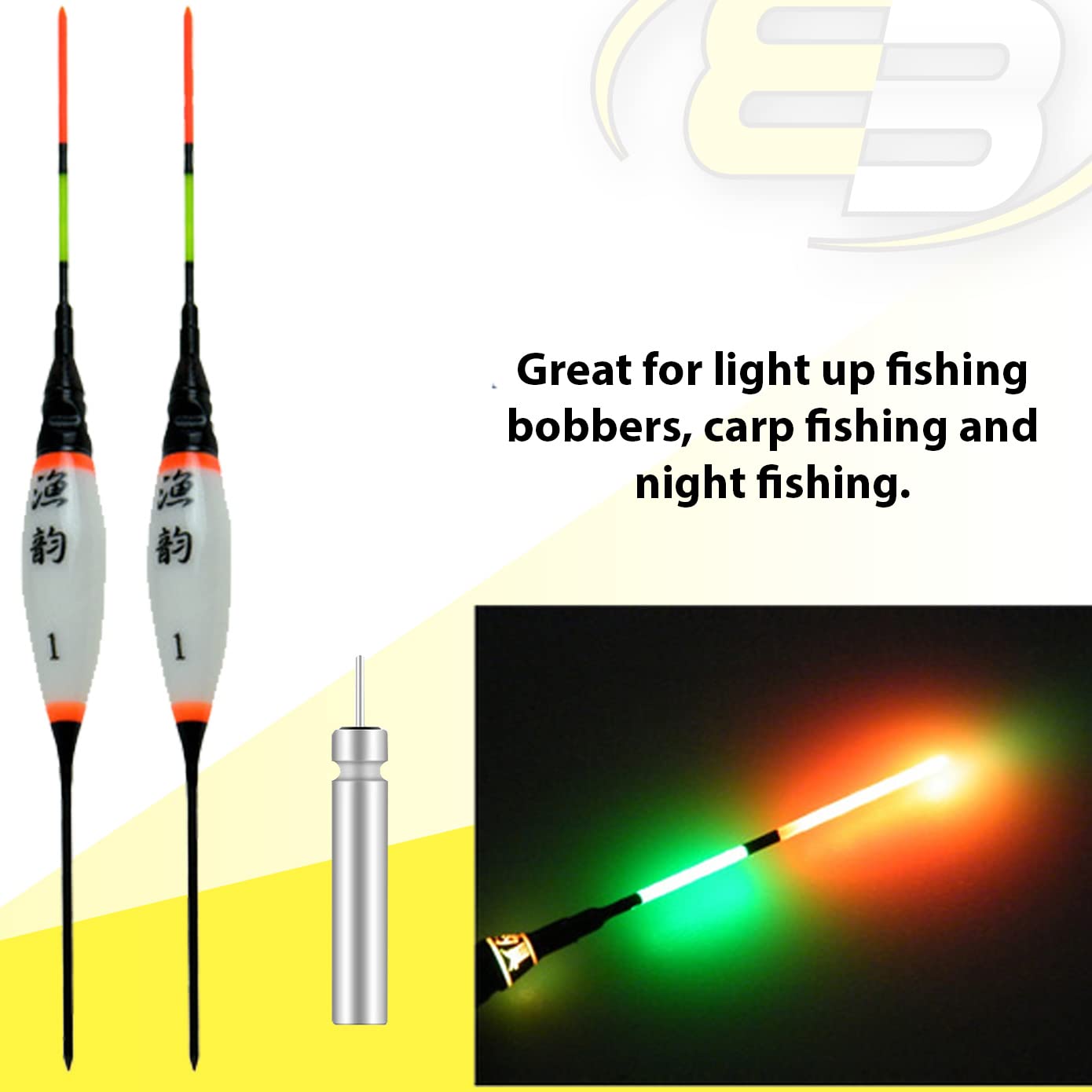 Exell Battery CR435 powering an LED flasher for lure action.