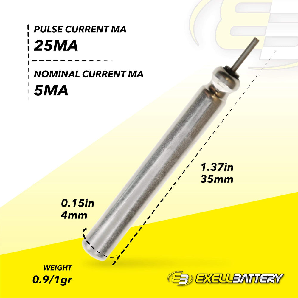 Exell Battery CR435 powering a pen light for compact illumination.