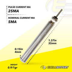 Exell Battery CR435 powering a pen light for compact illumination.