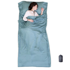 EXERMIL silk sleep sack with left, right, and bottom zippers for easy in-and-out
