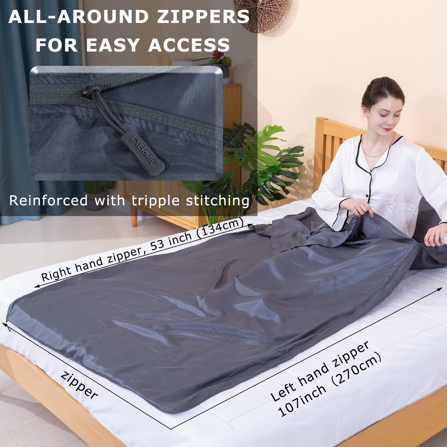 Exermil sleep sack features pillow pocket keeps your head steady