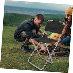 EXHUMKY portable camping stool folds flat for space saving transport