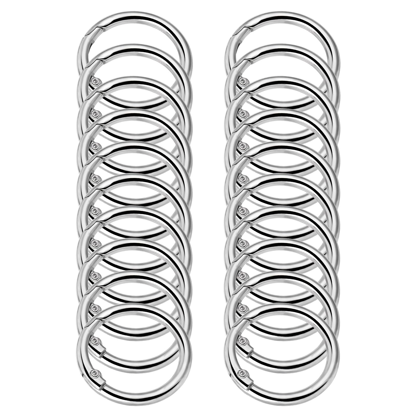 Exircy 1-inch round carabiner clip in silver for keys and bags