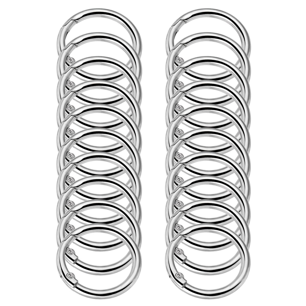 Exircy 1-inch round carabiner clip in silver for keys and bags