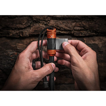 Exotac fireROD XL tinder capsule image highlights quickLIGHT tabs.