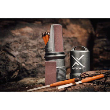 Exotac MATCHCAP XL CNC-machined aluminum body shows rugged, durable construction.