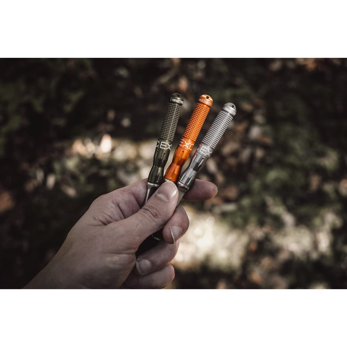 Exotac nanoSTRIKER XL CNC-machined aluminum body highlights rugged durability.