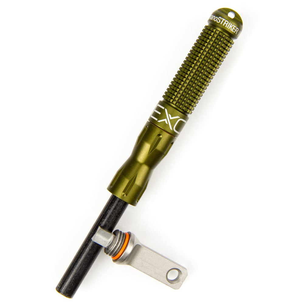 Exotac Nanostriker XL collapsible strike tool for quick fires in outdoor packs.