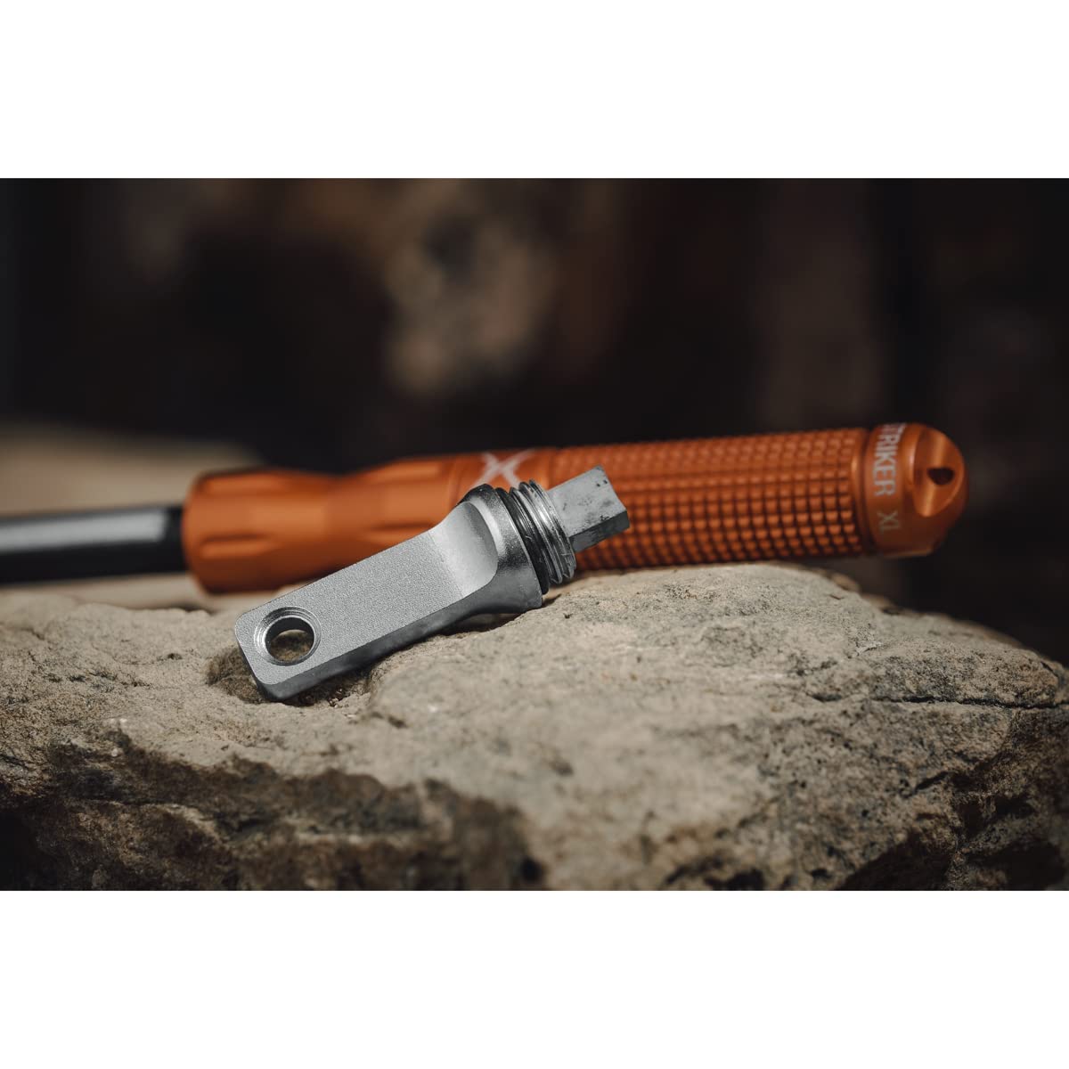 Exotac nanoSTRIKER XL compact tool fits easily in packs.