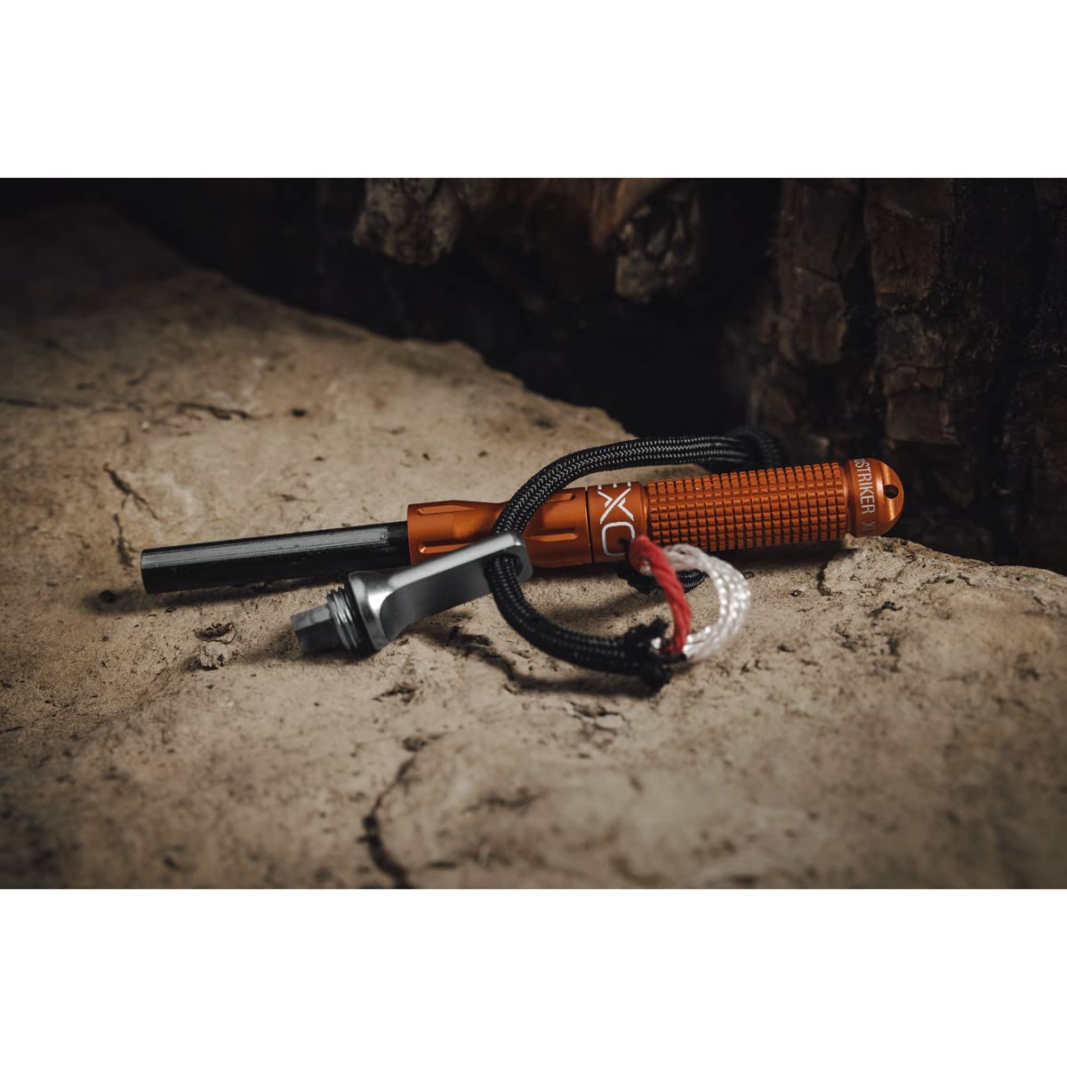 Exotac nanoSTRIKER XL pocket-friendly fire starter for on-the-go sparks.