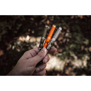 Exotac nanoSTRIKER XL waterproof ferro rod delivers sparks in wet conditions.