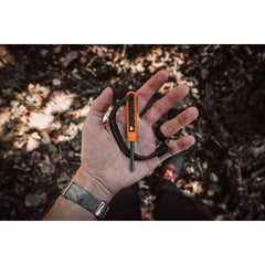 Exotac polySTRIKER ferro rod orange-black supports up to 1,000 strikes