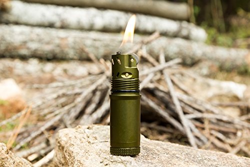 Wick area detail of Exotac TitanLight with wear caution note